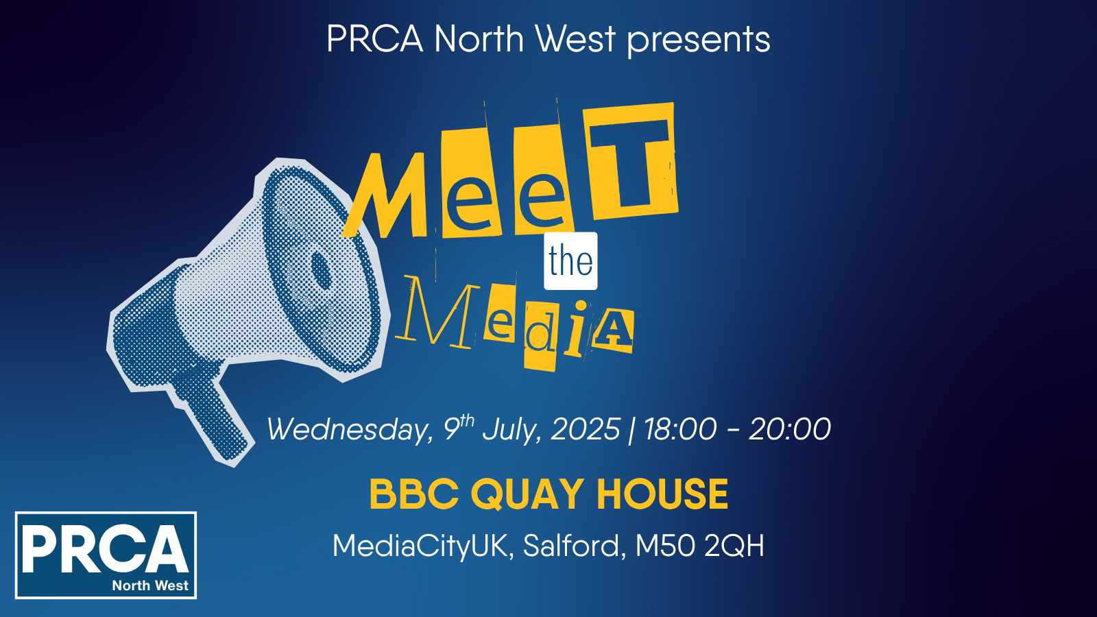Graphic displaying information about Meet the Media event