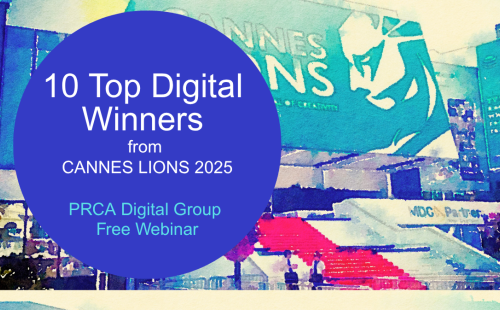 Graphic displaying PRCA Digital Group Event - 10 Top Digital Winners