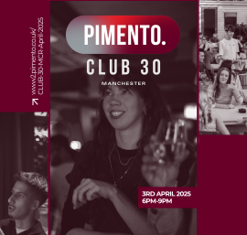 Pimento Club 30 Manchester 3rd April 6p - 9pm Diecast 51 Ducie Street Manchester 